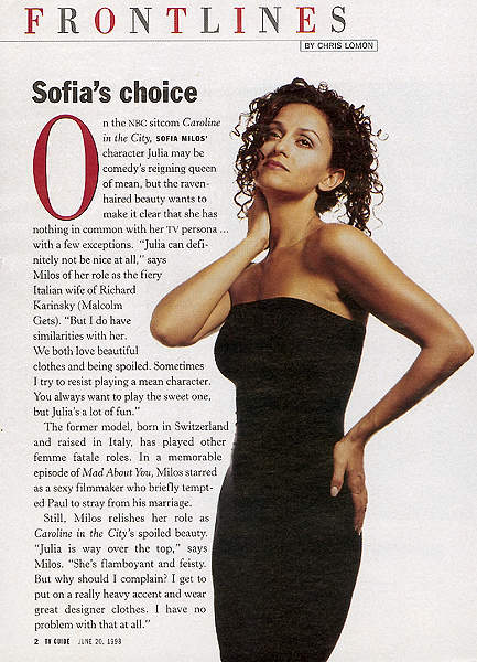 Above, feature article in TV Guide "Frontlines."