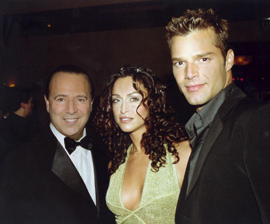Sofia with Tommy Mottola (Chairman & CEO of Sony Music) and Ricky Martin at Sony's After-Grammy party.