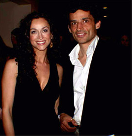 Sofia Milos with Enrico Lo Verso at the Los Angeles Italian Film Festival 2002. Milos was a member of the Jury this year and Lo Verso received an Award.