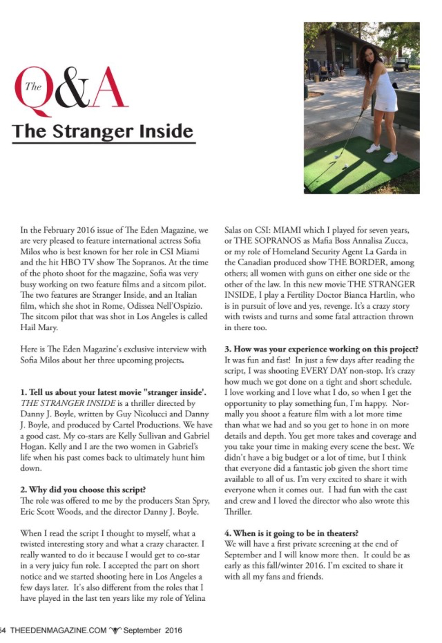 ISSUE OF EDEN MAGAZINE